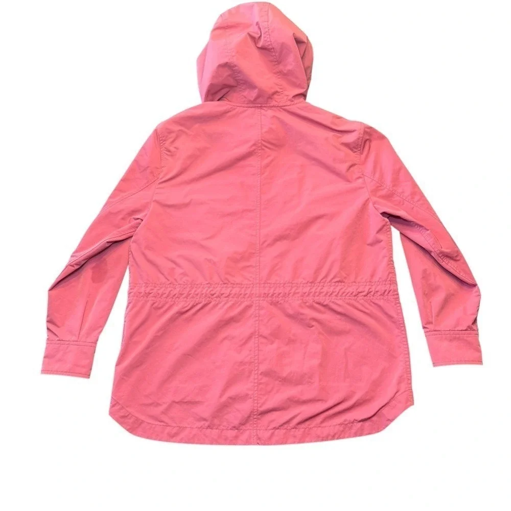 Coach Womens Pink Hooded Utility Field Jacket Parka XS Drawstring Waist Full Zip